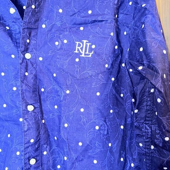 Ralph Lauren Button Up Shirt Paisley Dot Dress - Picture 3 of 5